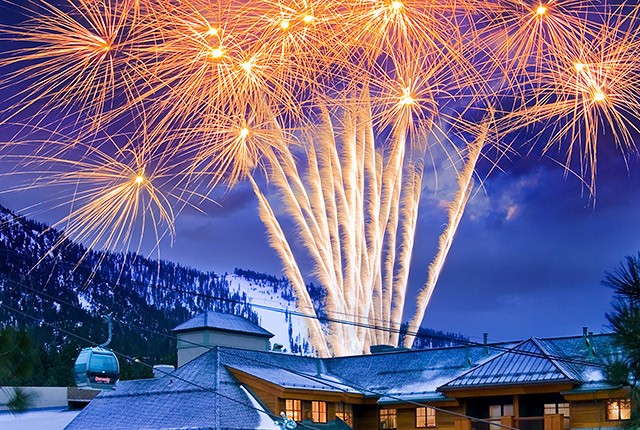 Heavenly, CA fireworks New Year's.