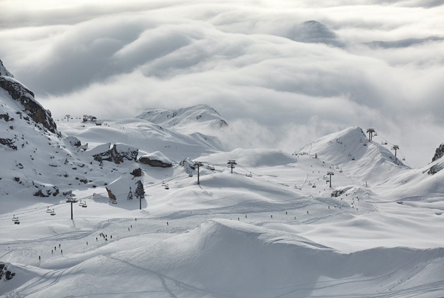 Les Arcs, longest run, France.