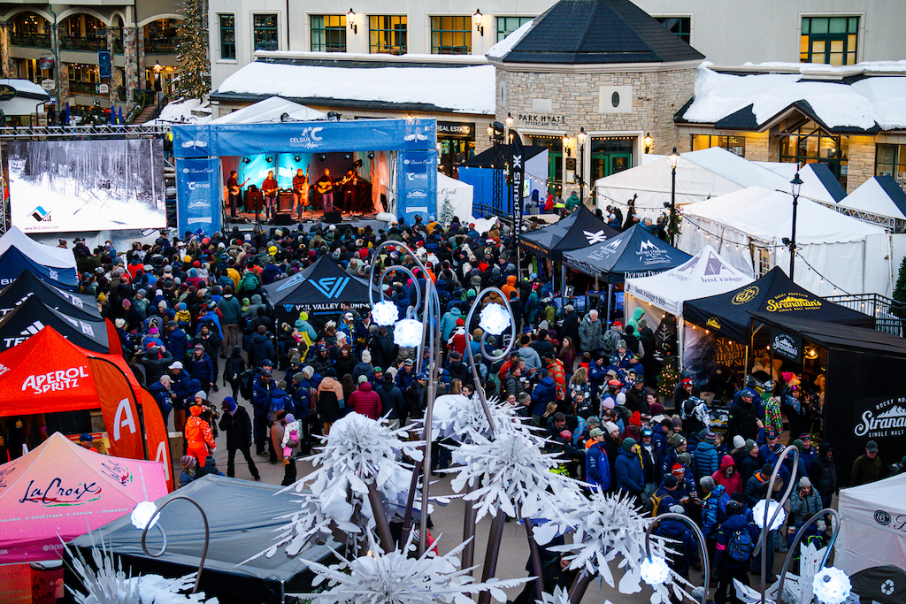 Looking down on Beaver Creek village during concert over Birds of Prey weekend