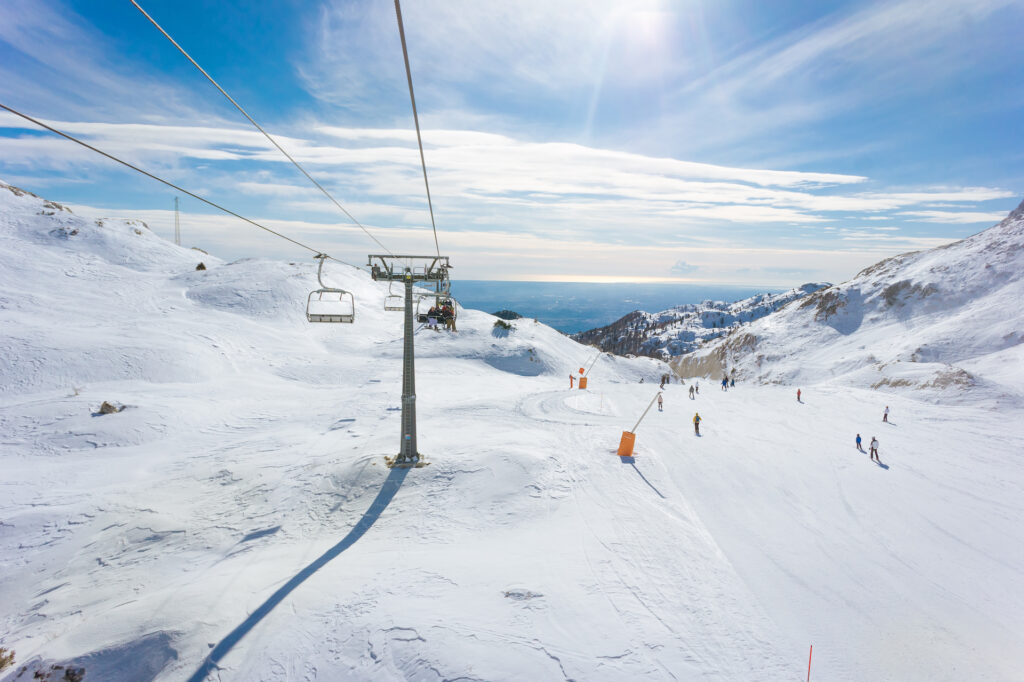 Piancavallo Italy bluebird skiing day