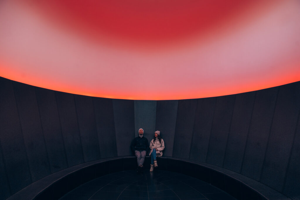 Couple taking in the Lech Skyspace exhibit at The Arlberg