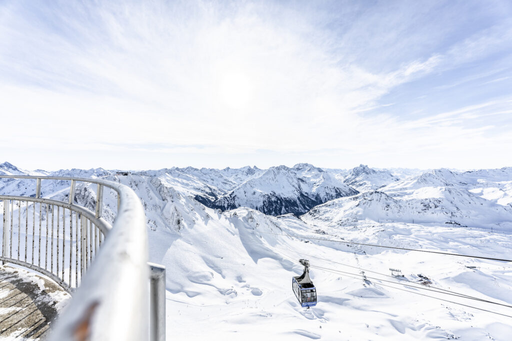 Top of the Valluga Viewing Platform in The Arlberg on a beautiful day