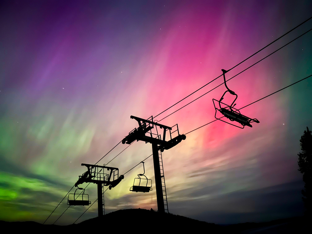 Northern lights ski lift