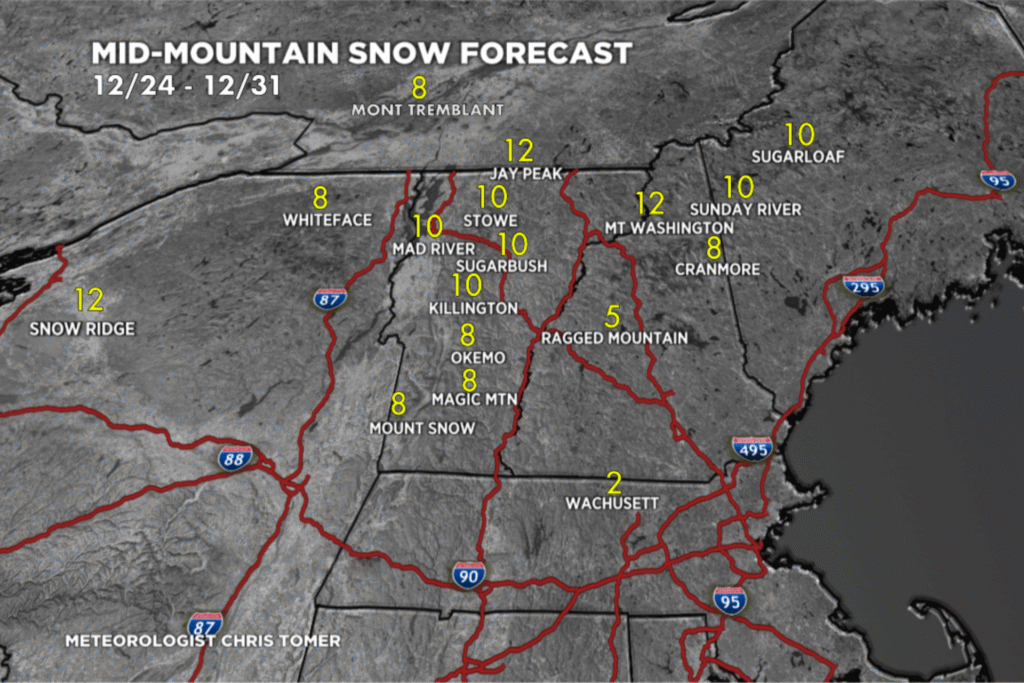 OnTheSnow East Snow Forecast for Christmas Weekend