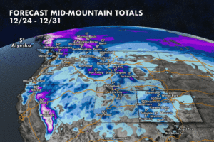 OnTheSnow West Snow Forecast for Christmas Weekend