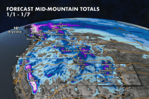 OnTheSnow West Snow Forecast for the first week of January