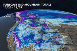OnTheSnow West Forecast for Christmas Week