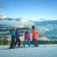 Group of people taking a break on slopes of Purgatory on a sunny day