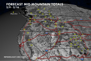 West Snow Forecast for 2/8