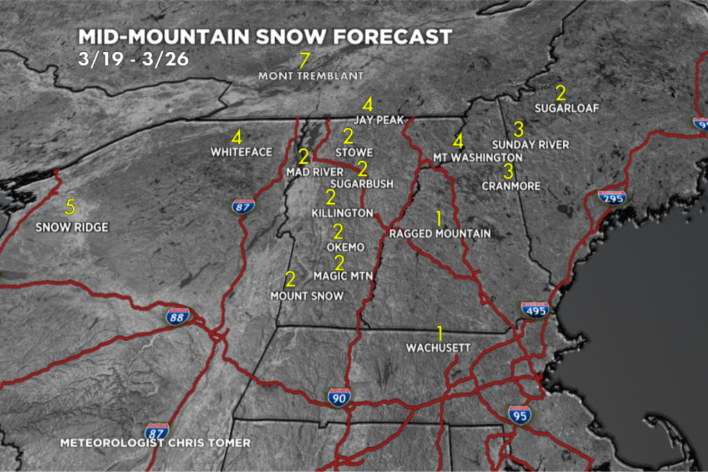 East Snow Forecast for 3/18/2026