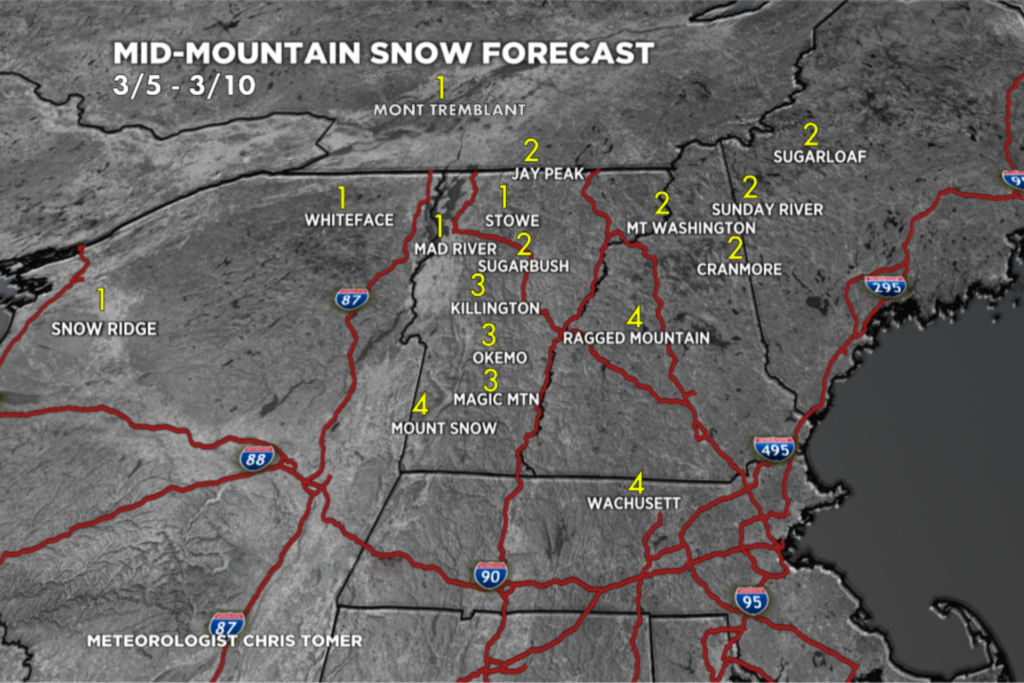 East Snow Forecast for 3/4/2026