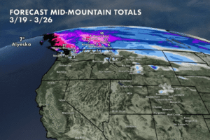 West Snow Forecast for 3/18/2026