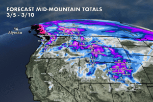 West Snow Forecast for 3/4/2026