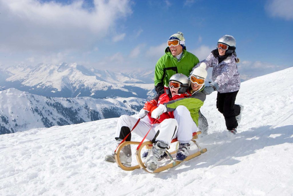 Skiing in the school holidays