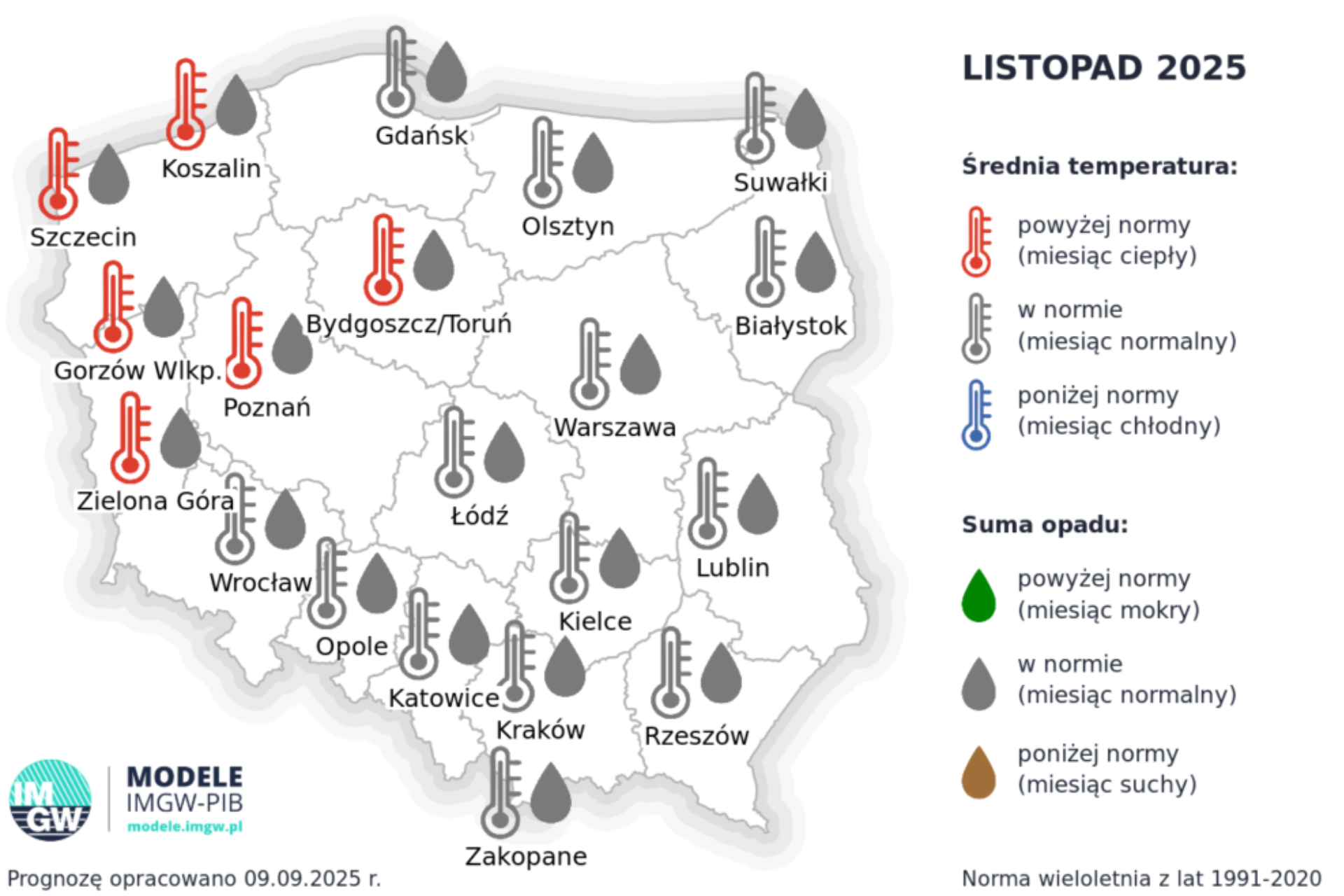 Prognoza na grudzień 2025 | Źródło: IMGW